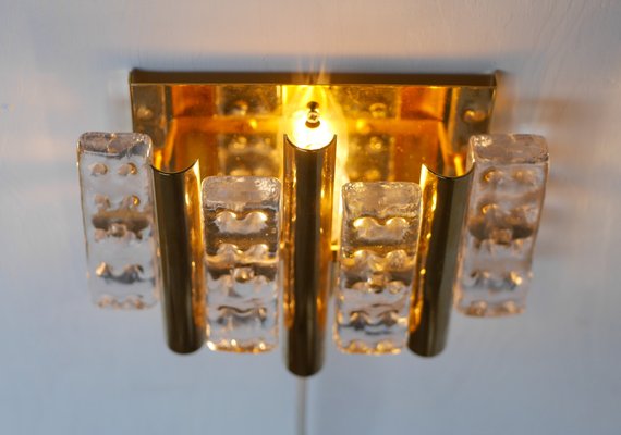 Scandinavian Wall Mounted Sconce in Crystal Glass and Brass by Hans Agne Jakobsson for Markaryd-JIE-2024751