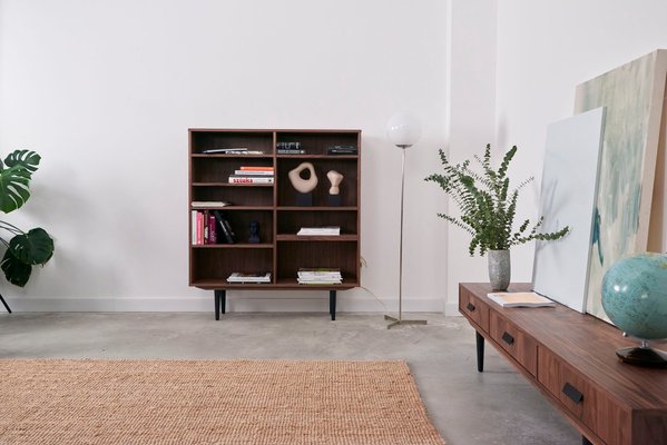 Scandinavian Walnut Bookcase-VND-1081553