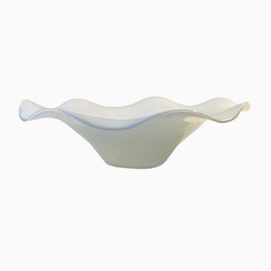 Scandinavian White Cased Glass Freeform Bowl from Holmegaard, 1970s-LCR-1078924