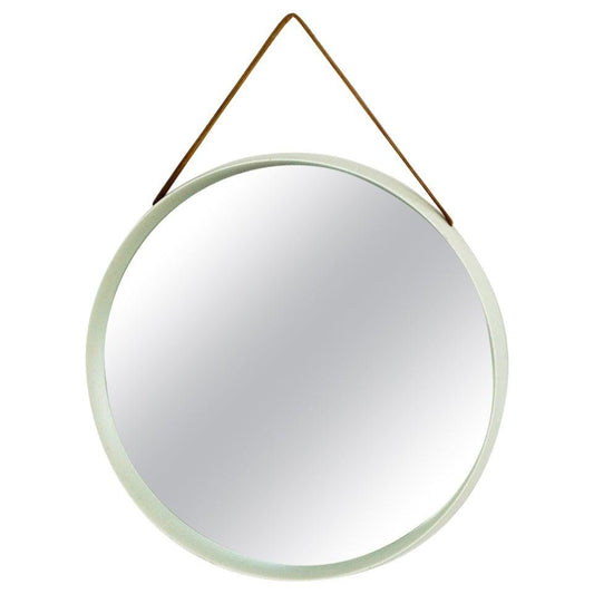 Scandinavian White Lacquered Wall Mirror by Uno & Östen Kristiansson for Luxus of Sweden, 1960s