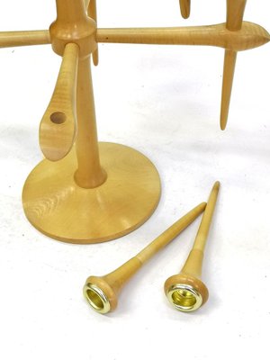 Scandinavian Wooden 9-Arm Candleholder, 1970s-UWE-623704