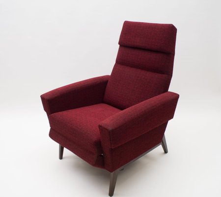 Scandinavian Wooden and Fabric Lounge Chair, 1960s-KQB-724237