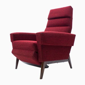 Scandinavian Wooden and Fabric Lounge Chair, 1960s-KQB-724237