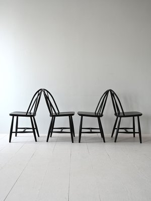 Scandinavian Wooden Chairs, 1960s, Set of 4-QWP-2042090