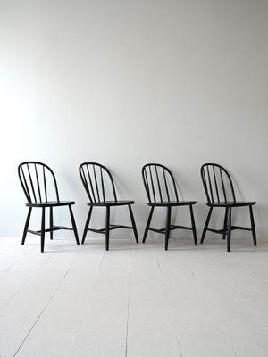 Scandinavian Wooden Chairs, 1960s, Set of 4-QWP-2042090