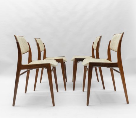 Scandinavian Wooden Dining Chairs, 1960s, Set of 5-KQB-1783473