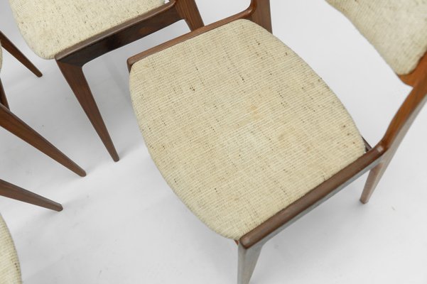 Scandinavian Wooden Dining Chairs, 1960s, Set of 5-KQB-1783473