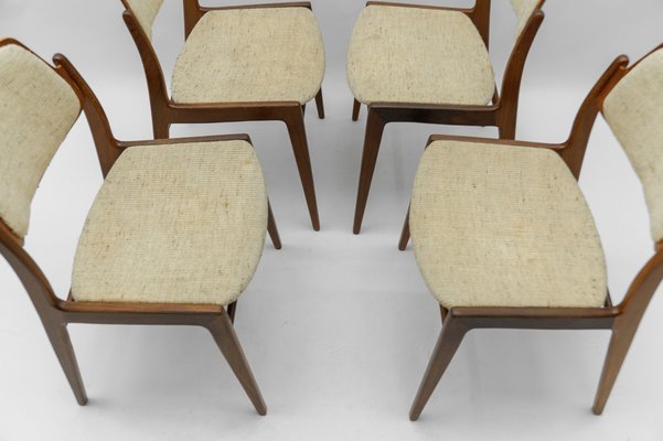 Scandinavian Wooden Dining Chairs, 1960s, Set of 5-KQB-1783473