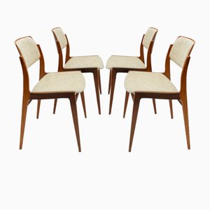 Scandinavian Wooden Dining Chairs, 1960s, Set of 5-KQB-1783473