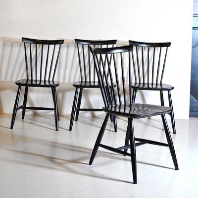 Scandinavian Wooden Dining Chairs from Hagafors, 1960s, Set of 4-JQO-935570