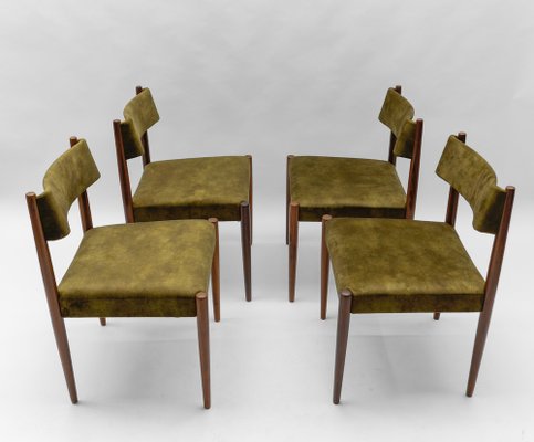 Scandinavian Wooden Dining Room Chairs, 1960s , Set of 4-KQB-1782026