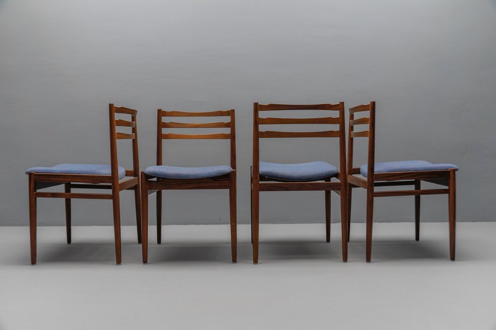 Scandinavian Wooden Dining Room Chairs, 1960s, Set of 4