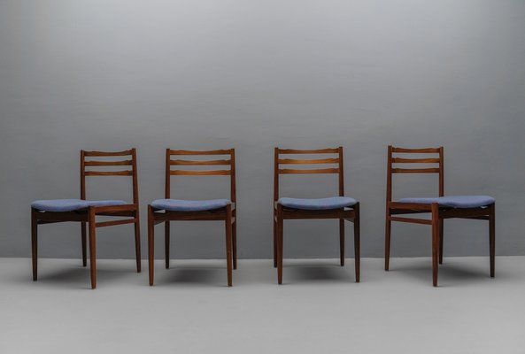 Scandinavian Wooden Dining Room Chairs, 1960s, Set of 4-KQB-1737062