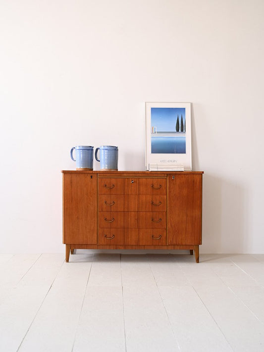 Scandinavian Wooden Highboard, 1950s