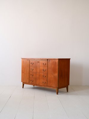 Scandinavian Wooden Highboard, 1950s-QWP-1739028