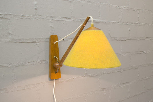 Scandinavian Wooden Wall Lamp, 1950s