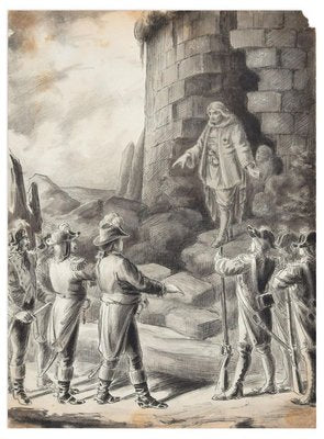 Scène de l'Insurrection Vendéenne - Pencil Drawing 19th Century 19th Century-ZCI-757324