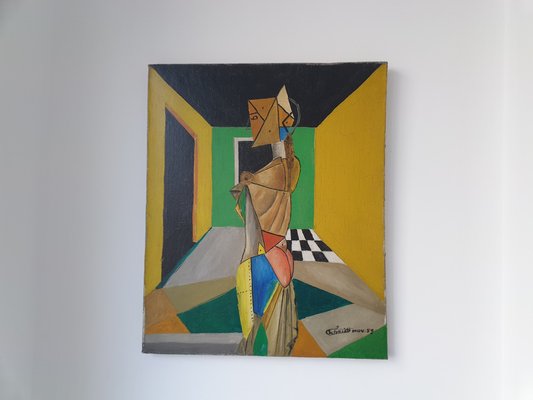 Schmidt, Cubist Portrait of Woman, 1959, Oil on Canvas-AIU-1133193