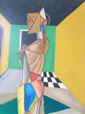 Schmidt, Cubist Portrait of Woman, 1959, Oil on Canvas-AIU-1133193