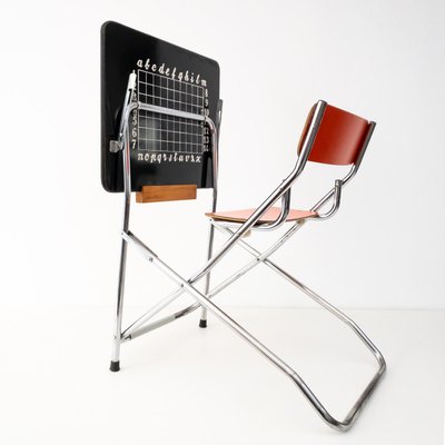 School Bench with Folding Chair, 1960s-UPW-1166742