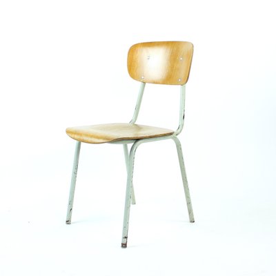 School Chair in Metal and Plywood from Kovona, Czechoslovakia, 1960s-UL-1095826