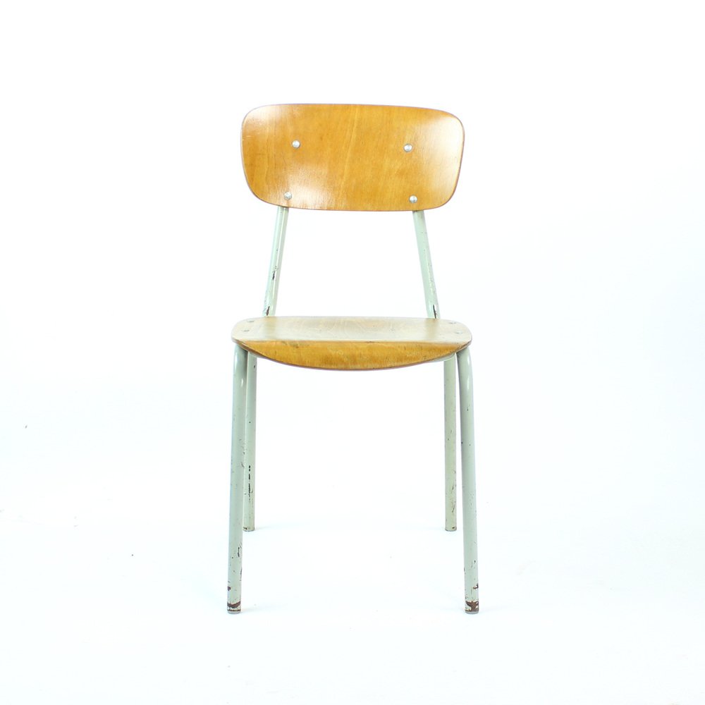 School Chair in Metal and Plywood from Kovona, Czechoslovakia, 1960s