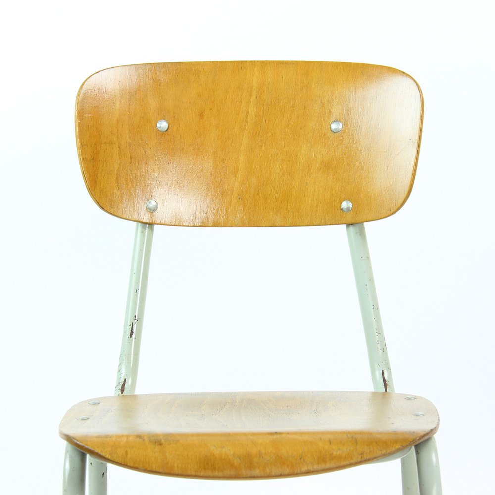 School Chair in Metal and Plywood from Kovona, Czechoslovakia, 1960s