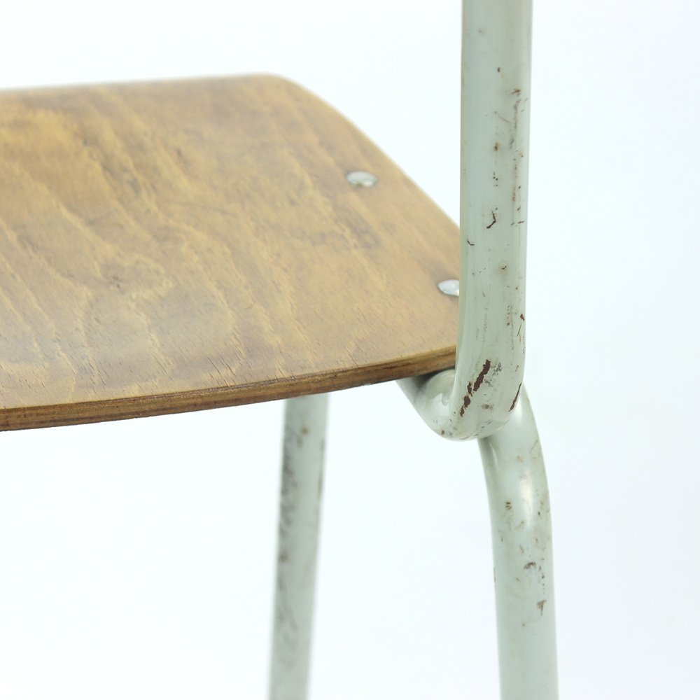 School Chair in Metal and Plywood from Kovona, Czechoslovakia, 1960s