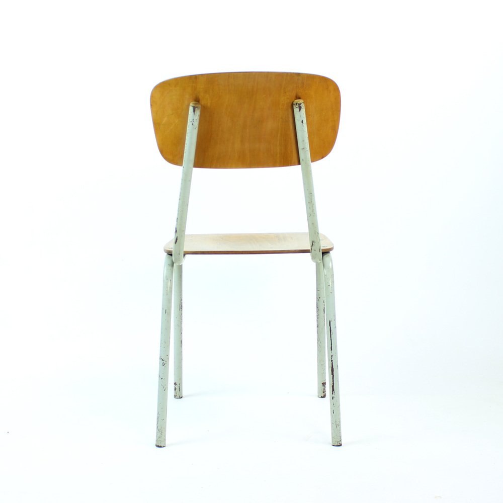 School Chair in Metal and Plywood from Kovona, Czechoslovakia, 1960s