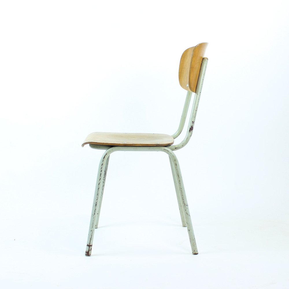 School Chair in Metal and Plywood from Kovona, Czechoslovakia, 1960s