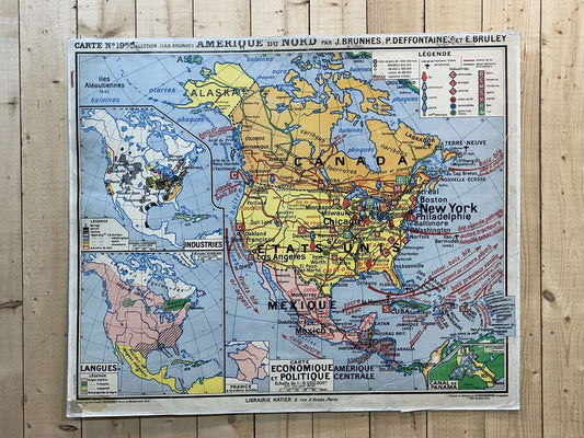 School Map of North America N°19 from Jean Brunhes Collection