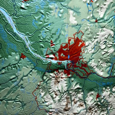 School Mural - Relief Map of Northern Germany-FFL-2031387