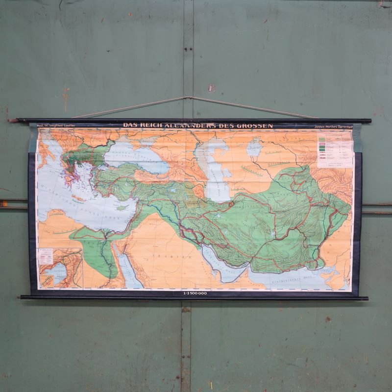 School Teaching Map by Prof. Dr. Lauffer for Justus Perthos Darmstadt, 1950s