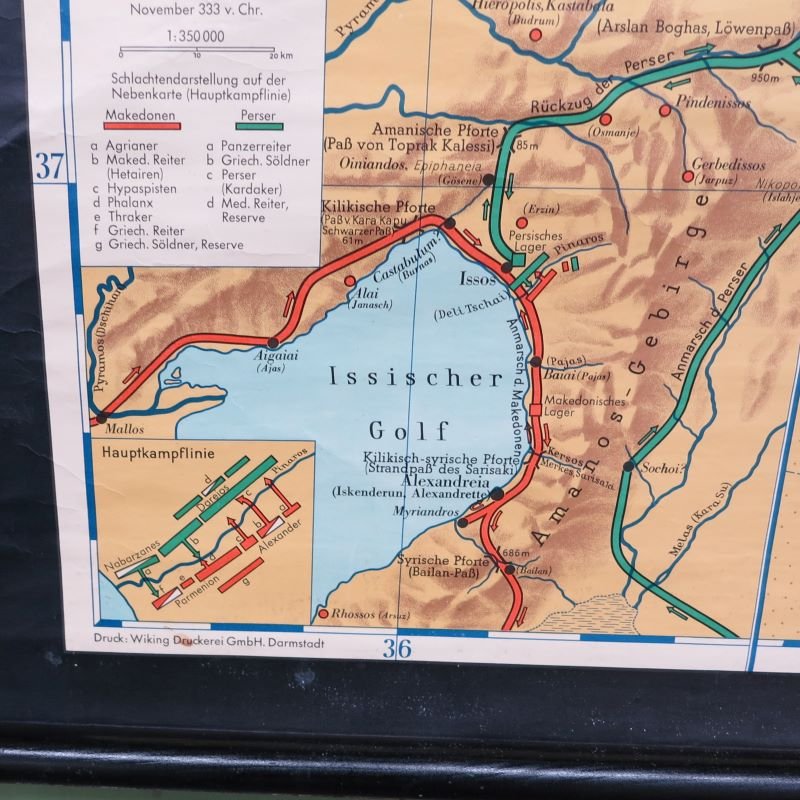 School Teaching Map by Prof. Dr. Lauffer for Justus Perthos Darmstadt, 1950s