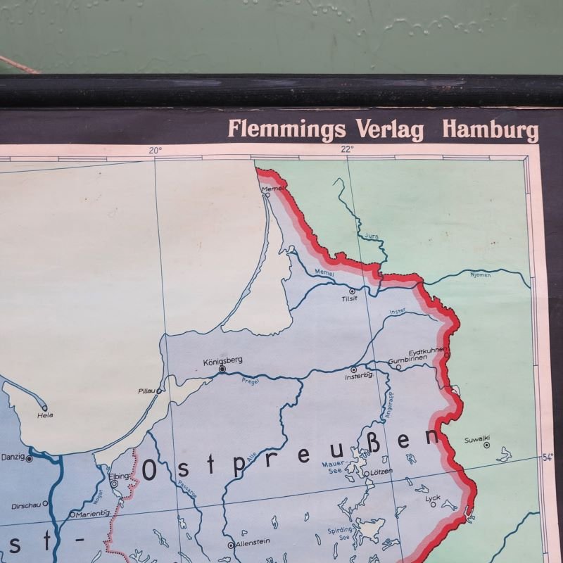 School Teaching Map of Germany from Flemming Verlag, 1950s