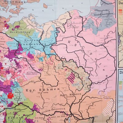 School Wall Map of Central Europe by Dr. W. Trillmich for Westermann Verlag, 1960s-WK-674163