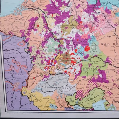 School Wall Map of Central Europe by Dr. W. Trillmich for Westermann Verlag, 1960s-WK-674163