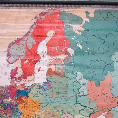 School Wall Map of Europe by Prof. Dr. M. G. Schmidt for Perthas Gotha, 1950s-WK-674167