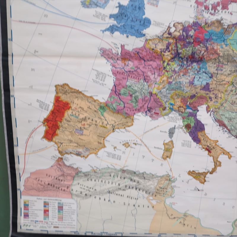 School Wall Map of Europe by Prof. Dr. Schmidt for Perthas Gotha, 1950s