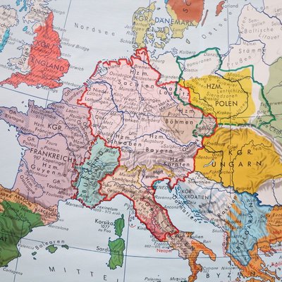 School Wall Map of Europe from Velhagen & Klasing, 1950s-WK-674080