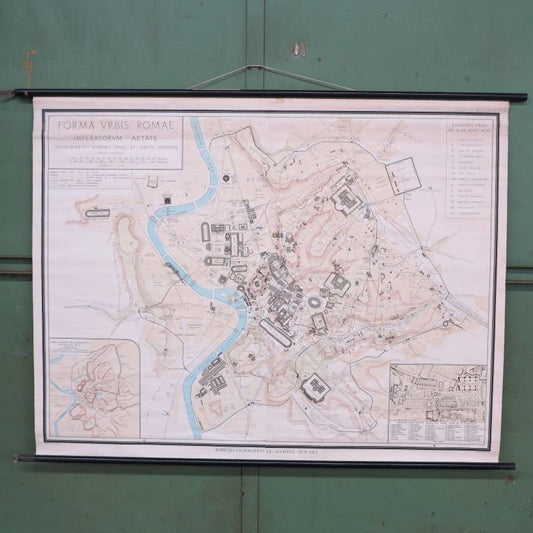 School Wall Map of Old Rome from Instituto Geografico de Agostini Nora, 1950s