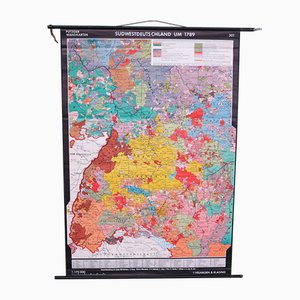 School Wall Map of South West Germany by Putzger for Velhagen & Klasing, 1950s-WK-674168