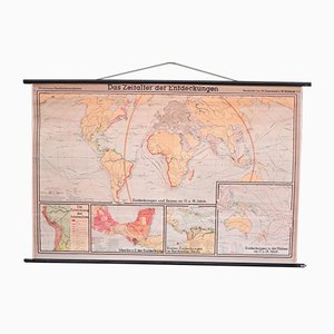 School Wall World Map by Haferland & Trillmich for Westermann, 1950s-WK-674169