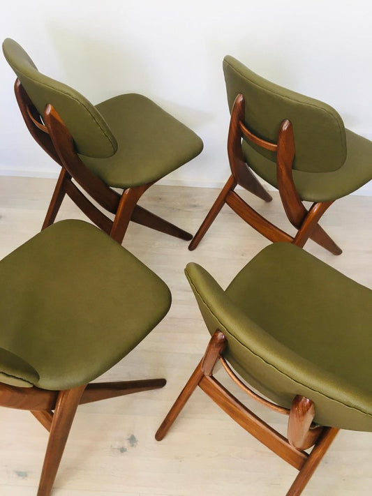 Scissor Chairs by Louis Van Teeffelen for Webe, 1960s, Set of 4