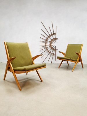 Scissor Leg Armchairs, 1960s, Set of 2-BW-692908