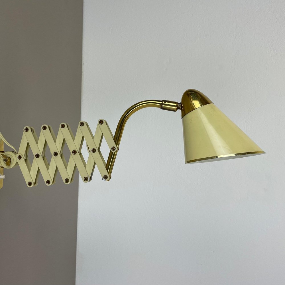 Scissors Wall Light in Brass and Metal from Sis Leuchten, Germany, 1950s