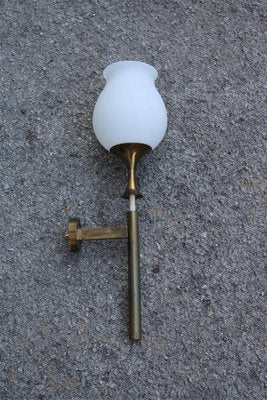 Sconce in Brass & Glass by Angelo Lelii for Arredoluce, Monza, 1960s-EH-1298638