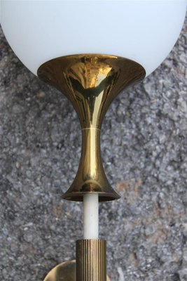 Sconce in Brass & Glass by Angelo Lelii for Arredoluce, Monza, 1960s-EH-1298638