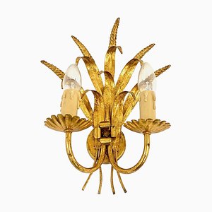 Sconce in Gilt Metal and Wheat Pattern, France, 1970s-UR-810329