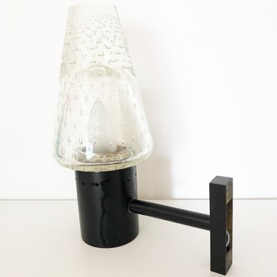 Sconce in Sommerso Murano Glass & Black Metal from Seguso, 1960s-OLY-1010051